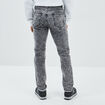 Jeans straight détails biker noir homme