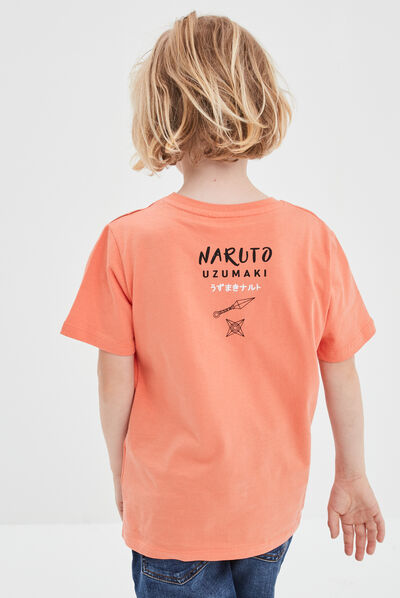 T-shirt droit manches courtes Naruto orange foncé garçon
