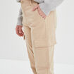 Pantalon cargo droit sable femme