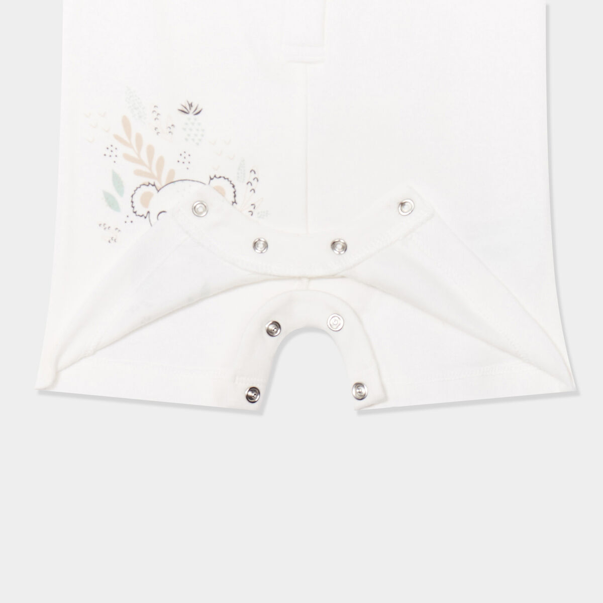 Combishort en coton ivoire bébé garçon
