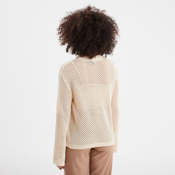 pull ajoure manches pagodes liberto ecru femme Pull ajouré manches pagodes Liberto ecru femme