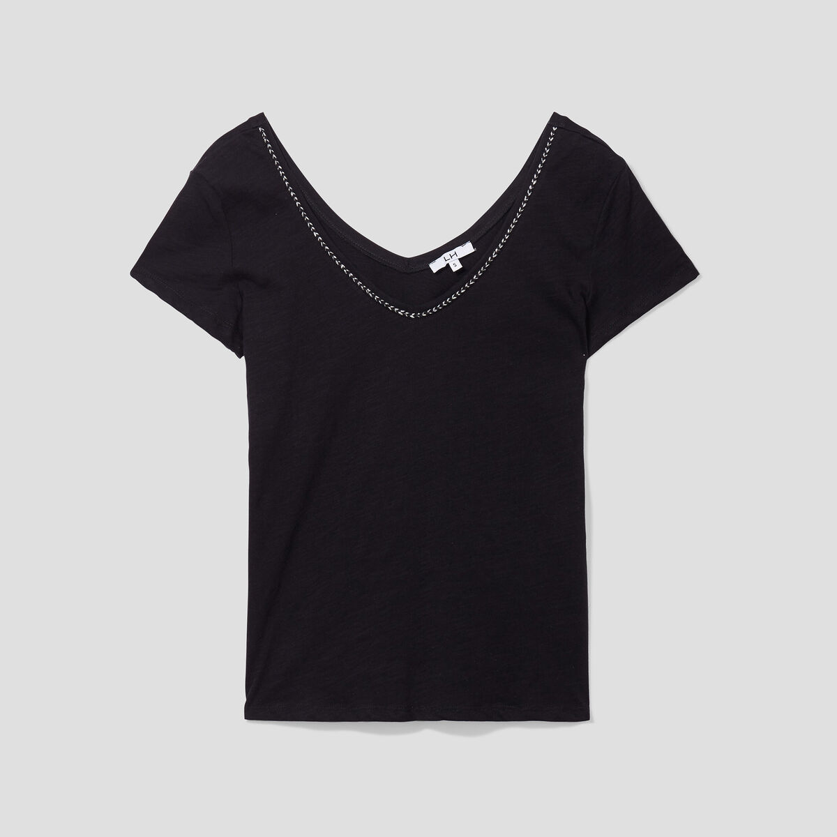 T-shirt à manches courtes noir femme