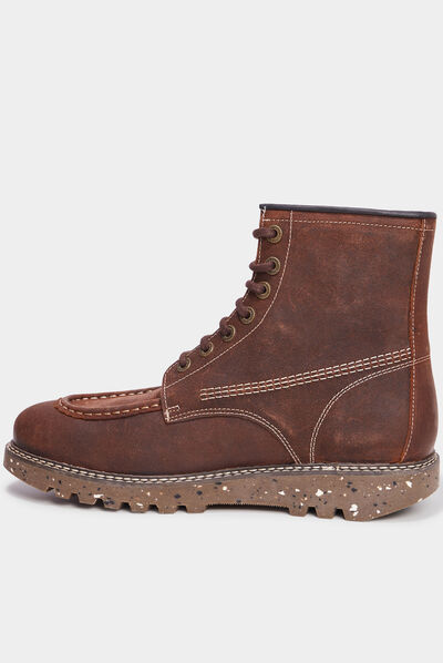 Bottines crantées en cuir Kickers Para orange clair homme