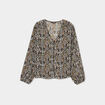 Blouse col en V manches longues Liberto noir femme