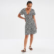 Robe patineuse manches courtes noir femme