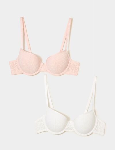 Lot 2 soutiens-gorge corbeille paddé rose pastel femme