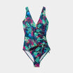 Maillot de bain une pi&egrave;ce crois&eacute; bleu p&eacute;trole femme