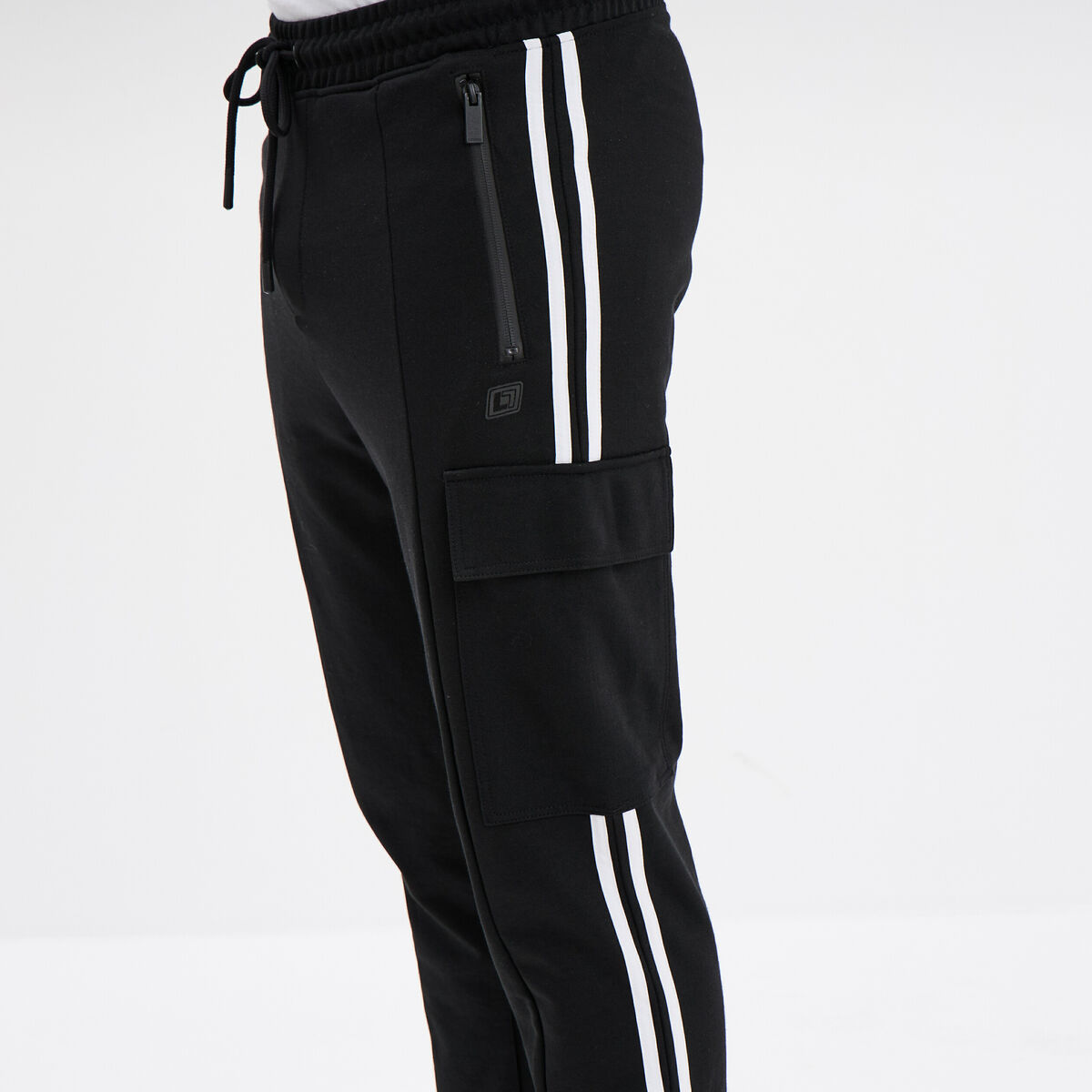 Pantalon de jogging slim poches rabat noir homme
