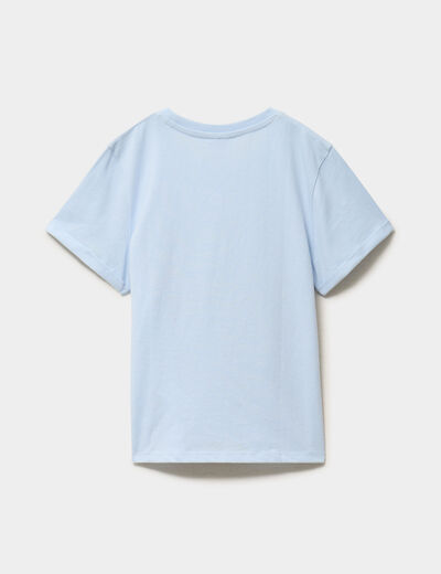T-shirt col rond coton Les Sisters bleu ciel fille