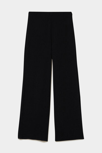 Pantalon large &agrave; paillettes noir femme
