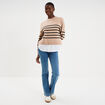 Pull effet 2-en-1 beige clair femme