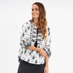 Blouse col tunisien manches ballons ecru femme