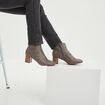 Bottines suédines à talons gris femme