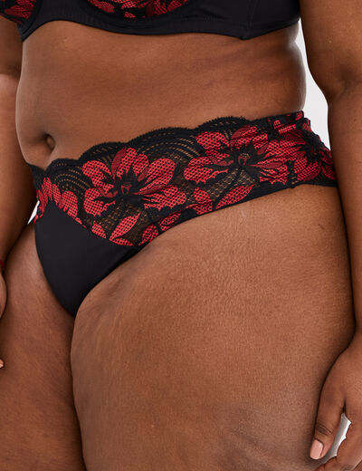 Culotte avec dentelle rouge femme grande taille