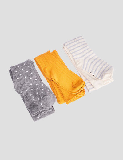 Lot de 3 collants multicolore fille