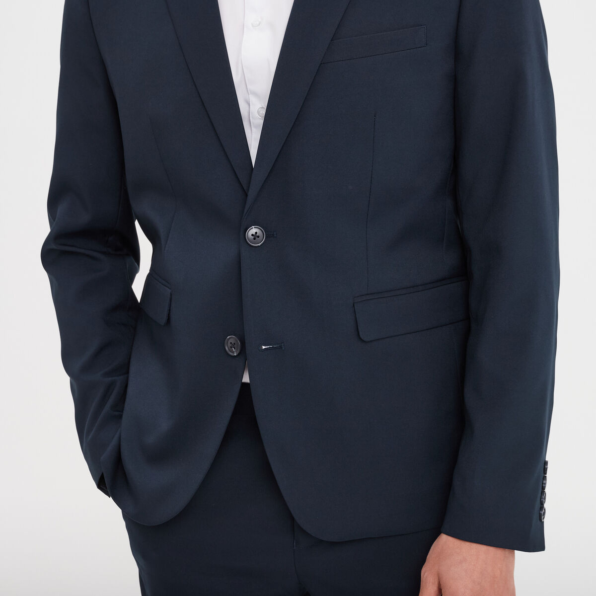 Veste de costume droite ajust&eacute;e bleu marine homme