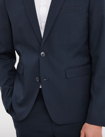 Veste de costume droite ajust&eacute;e bleu marine homme