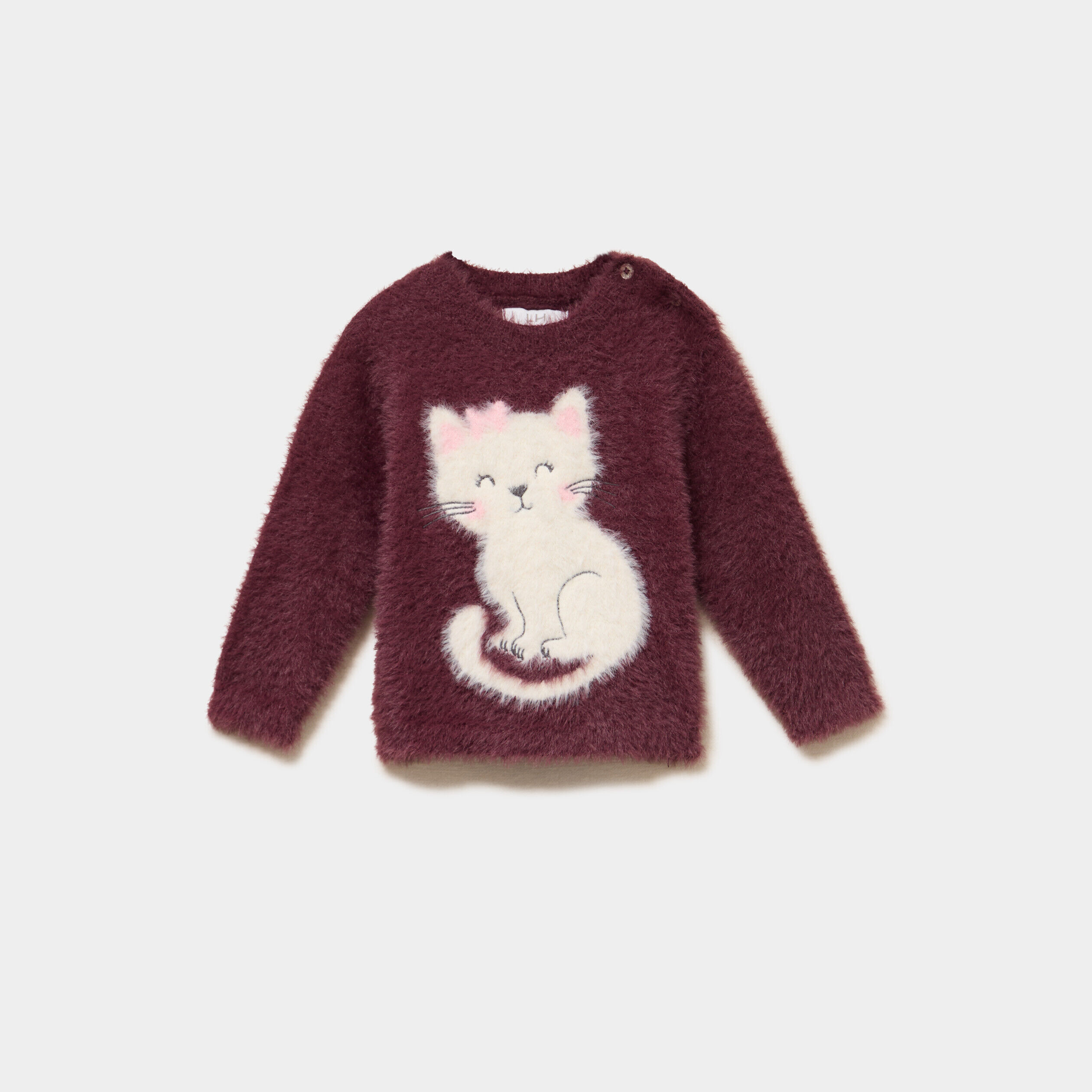 Pull manches longues violet foncé bébé fille LH
