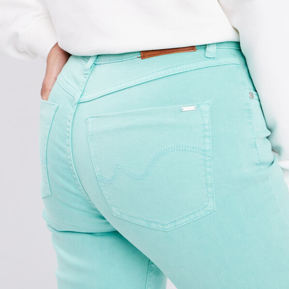 Pantalon coupe mom bleu turquoise femme