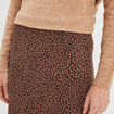 Jupe tube courte taille haute marron femme