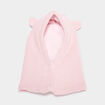 Cagoule tricotée doublure polaire rose bébé garçon