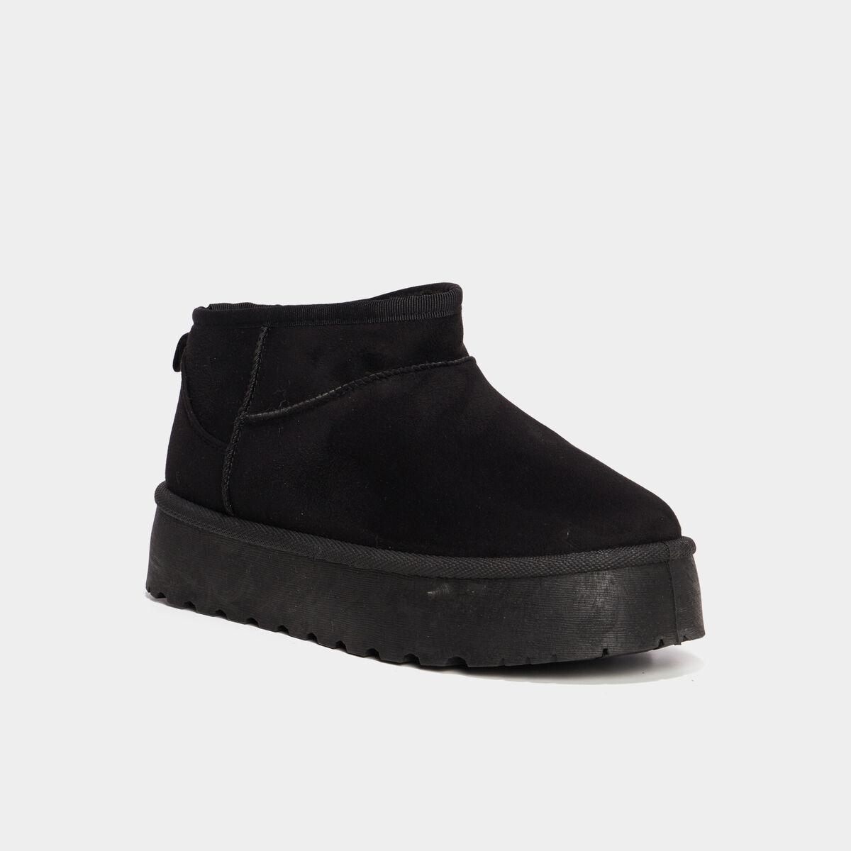 Bottines compens&eacute;es fourr&eacute;es Creeks noir femme