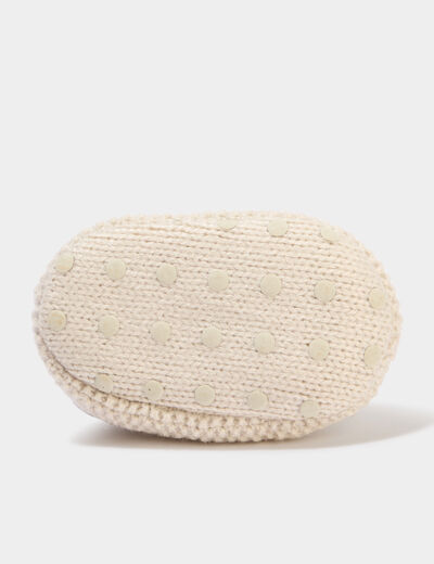 Chaussettes d'int&eacute;rieur tricot&eacute;es taupe b&eacute;b&eacute;