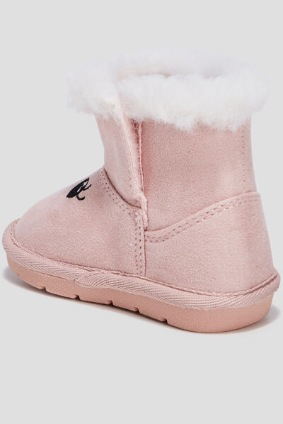 Bottes fourrées rose bébé fille