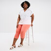 Blouse droite gaze de coton col tunisien blanc femme grande taille