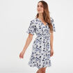 Robe col en V taille smockée Creeks ecru femme