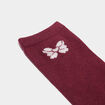 Lot 5 paires chaussettes m&eacute;lange coton bordeaux femme