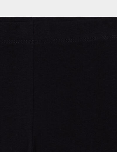 Legging short coton taille élastiquée noir fille