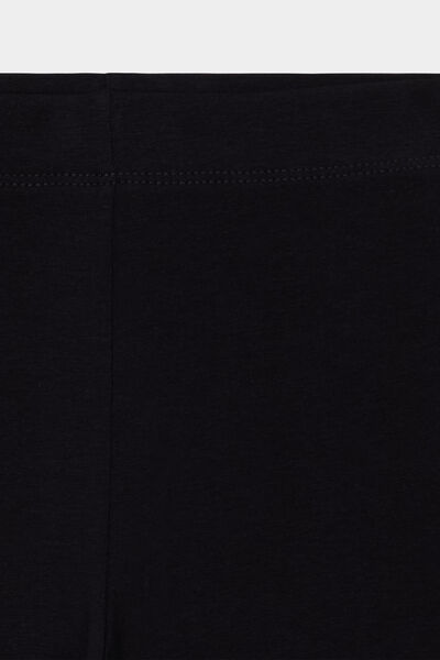 Legging short coton taille &eacute;lastiqu&eacute;e noir fille