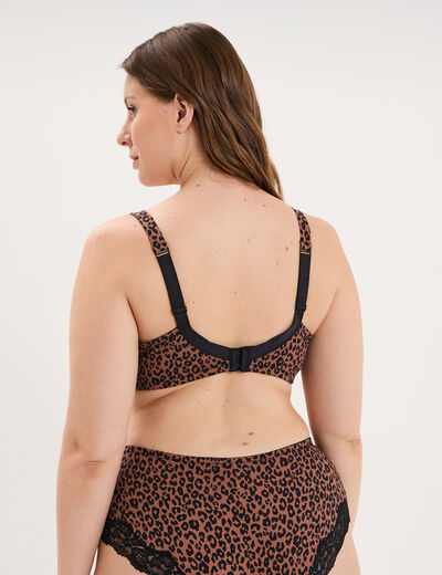 Soutien-gorge corbeille microfibre marron femme grande taille