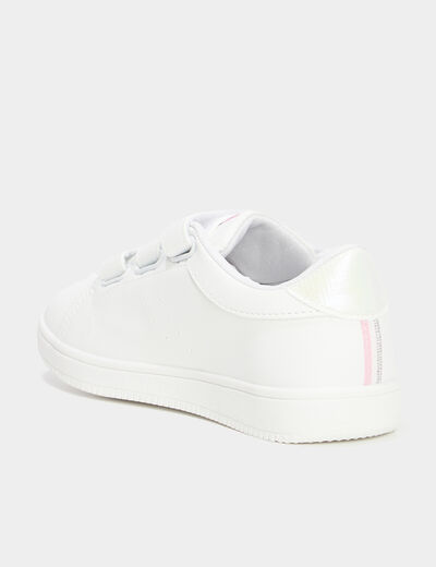 Tennis à scratchs empiècement talon blanc fille