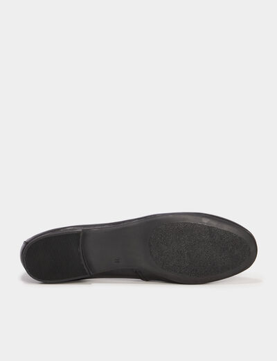 Ballerines plates en cuir noir femme
