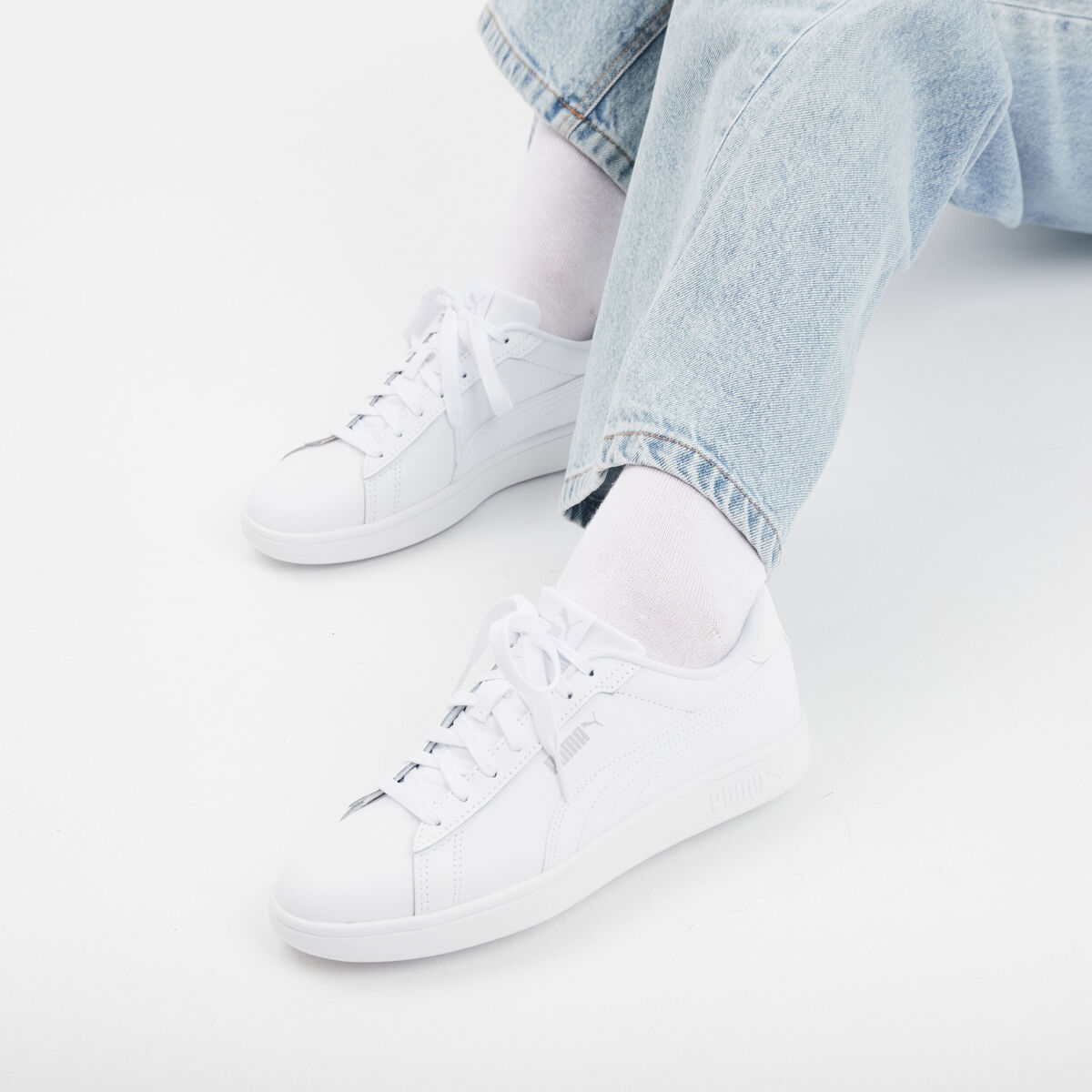 Tennis basses à lacets Puma blanc garçon