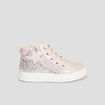 Baskets montantes pailletées zippées rose fille