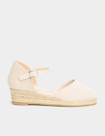 Espadrilles talons compensés blanc fille