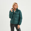 Doudoune col montant zippée bleu canard femme