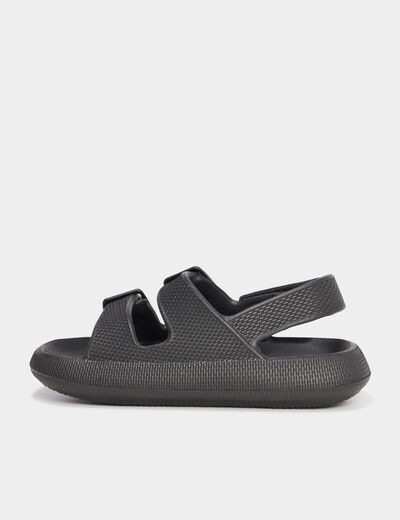 Mules de plage avec boucles noir garçon