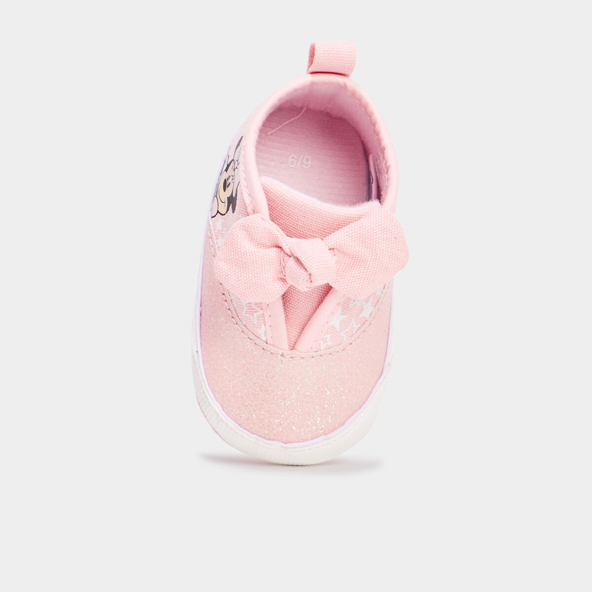 Chaussons bottons à paillettes Minnie rose bébé fille