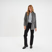 Pull col rond manches longues gris femme