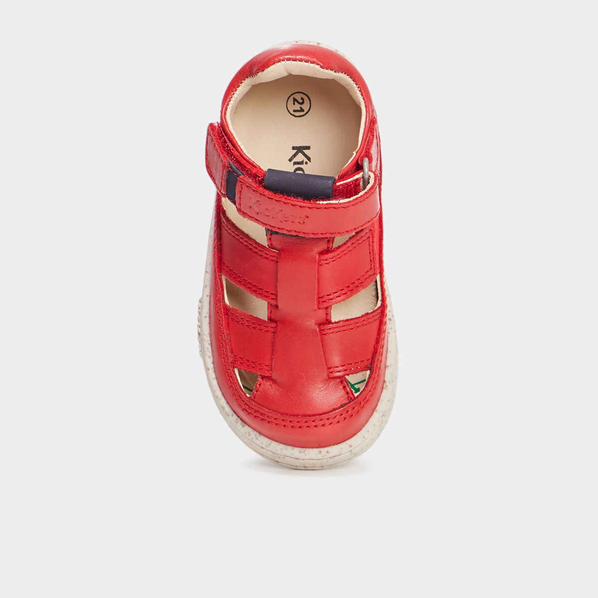 Sandales en cuir Kickers Tractus rouge bébé garçon