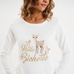 Ensemble pyjama effet velours 2 pi&egrave;ces blanc femme
