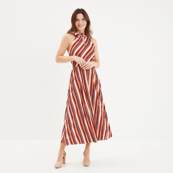robe longue encolure americaine ecru femme Robe longue encolure américaine ecru femme