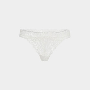 Tanga en dentelle blanc femme