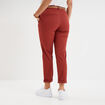 Pantalon chino 7/8ème ceinture tressée rouge foncé femme