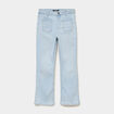 Jean flare poches plaqu&eacute;es denim bleach fille