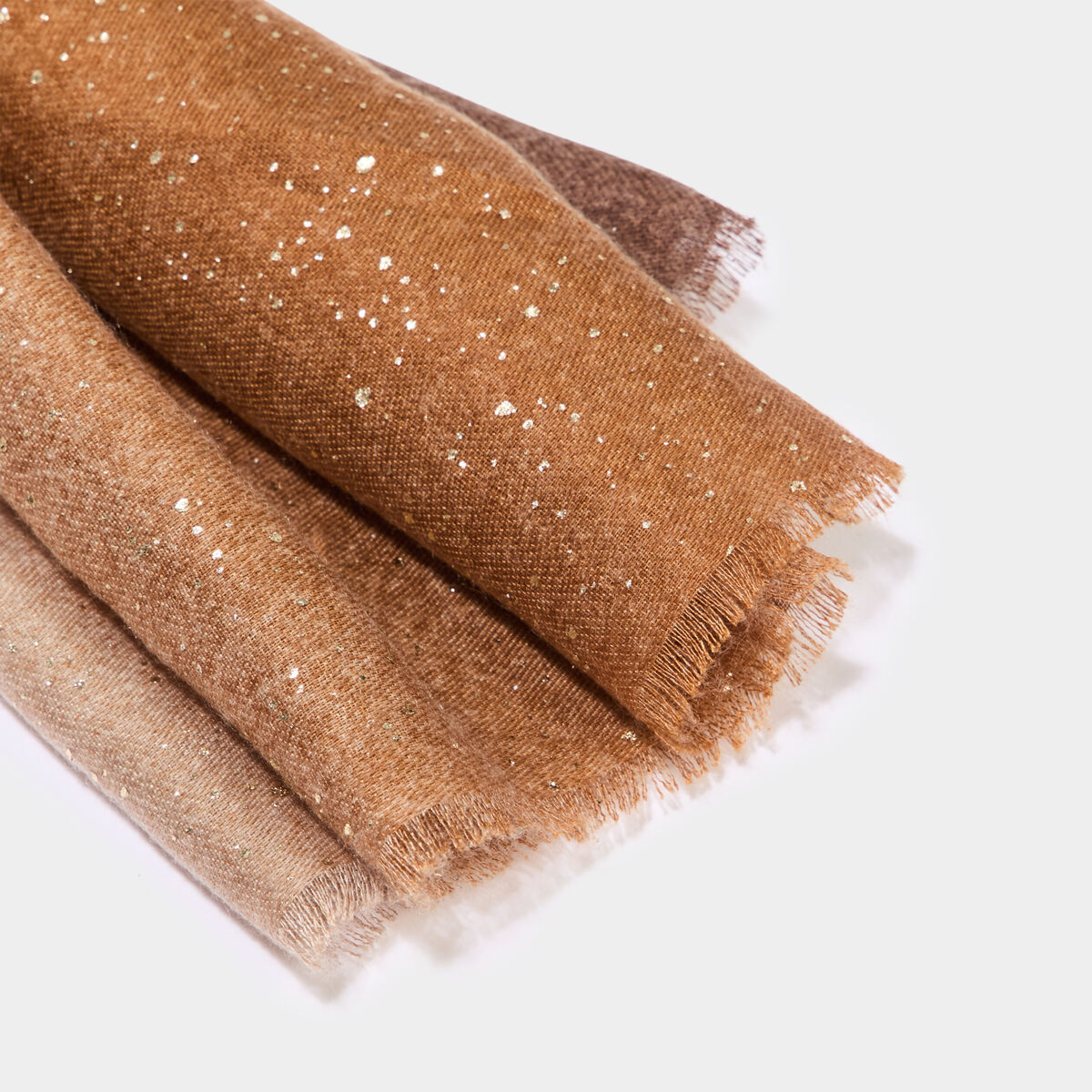 Foulard &agrave; paillettes camel femme